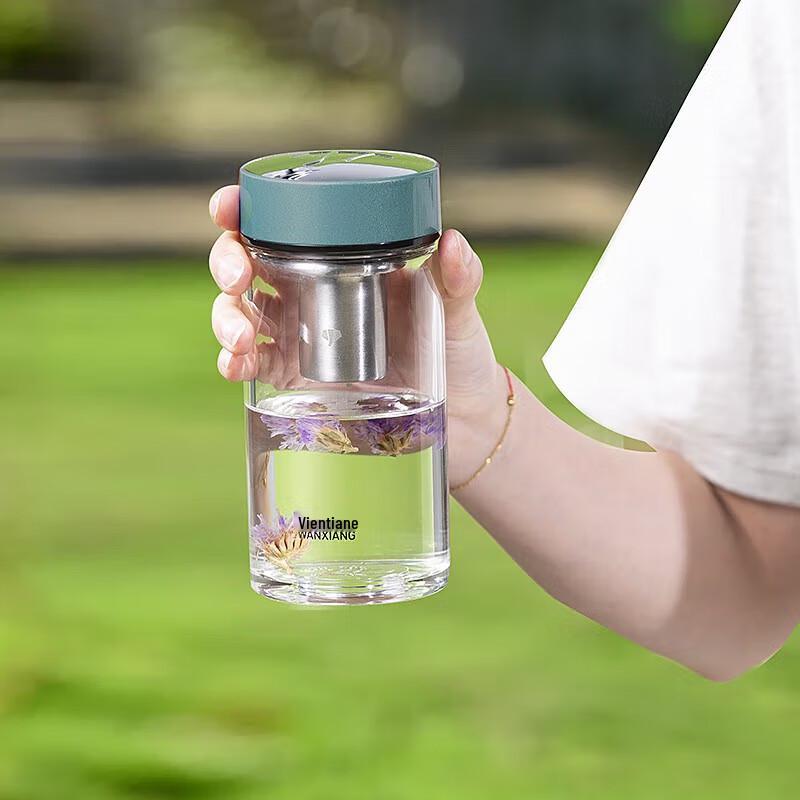 Portable Single-Layer Glass Tea Infuser Bottle