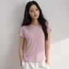 Lyocell women's round-neck t-shirt top, spring/summer 2026 new model, skin-friendly, breathable, slimming, short-sleeved