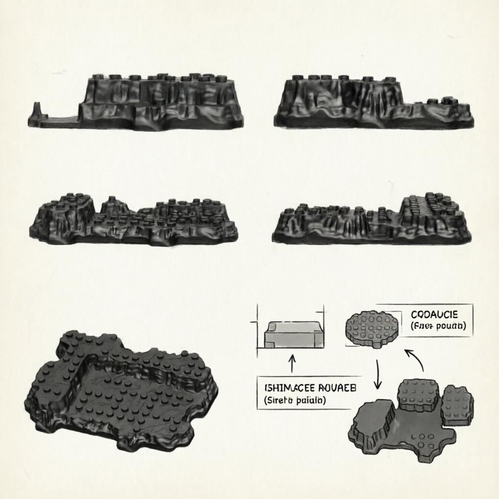 Moc Construction Blocks F01 Rockery Base Plate Universal Baseplate For Minifigures Diy Scenery Model Accessory Kids Educational Toys