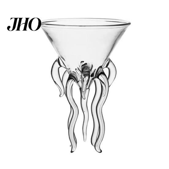 Beverage Serving Glass Octopus Shaped Cocktail Unique Stemmed Goblet for Wine Juice Creative Highball Cup Party Home Bar