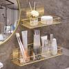 Estantería de Almacenamiento para Baño Yousheng Marco de Hierro Bandeja con Patrón de Mármol Organizador de Gran Capacidad para Artículos de Tocador Cosméticos Joyería