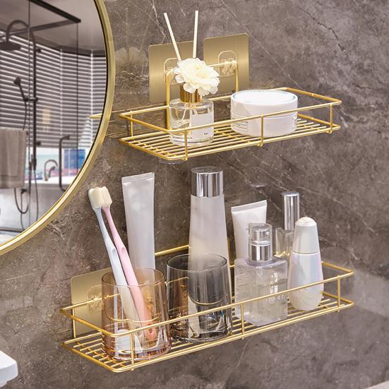 Estantería de Almacenamiento para Baño Yousheng Marco de Hierro Bandeja con Patrón de Mármol Organizador de Gran Capacidad para Artículos de Tocador Cosméticos Joyería