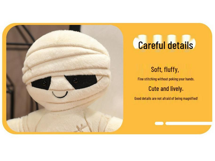 Halloween Plush Toy Set: Mummy, Pumpkin, Skeleton & Vampire Dolls