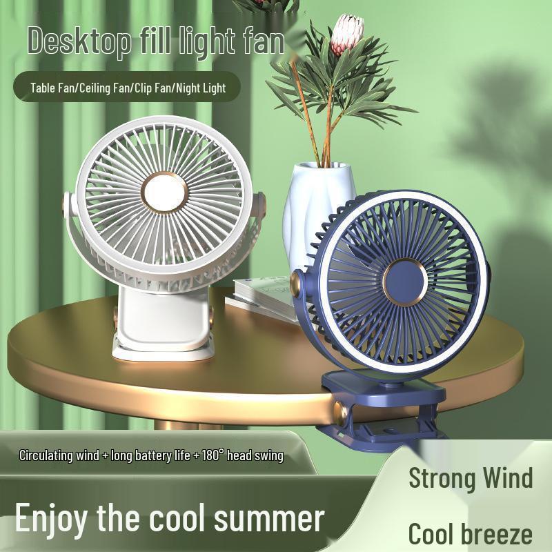 USB Rechargeable Portable Clip-On Desk Fan for Dorms