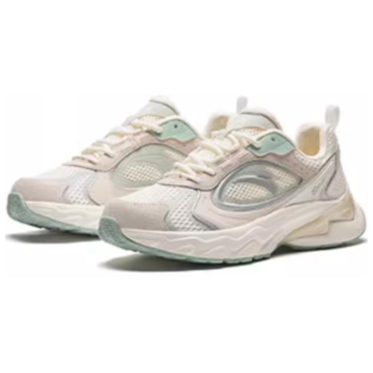 Anta Shock Absorbing Non-Slip Low-Top Casual Shoes Women sneakers White Green Gray 122428890-4