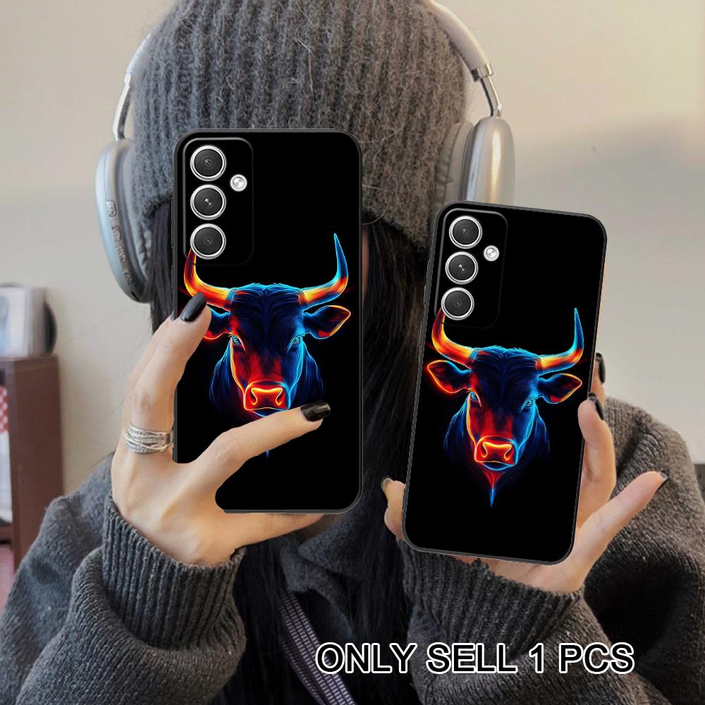 Bull Head Phone Case for Samsung Galaxy S26 S25 S24 S23 S22 S21 S20 Note20 Plus FE Ultra Soft TPU Shockproof Cover