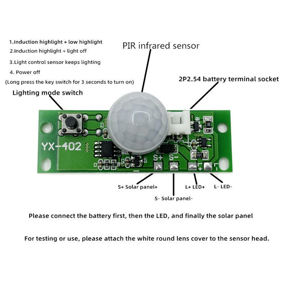 3 7V Infrared Solar Light Circuit Board with Advanced PIR Motion Sensor