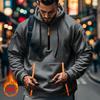 Mens Casual Fleece Lined Hooded Pullover Sweatshirt Zipper Pockets Plus Size