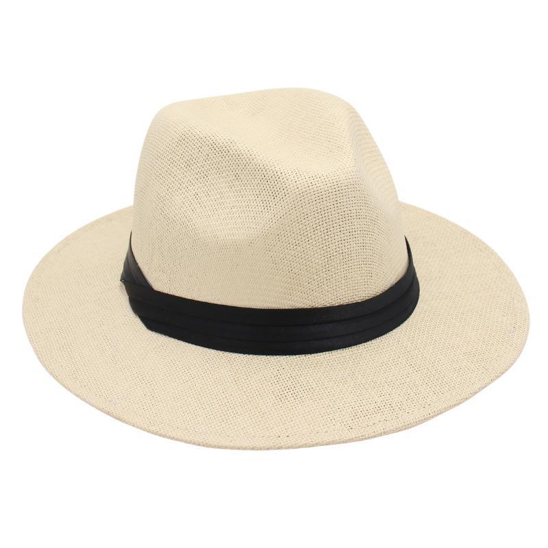 Spring And Summer Straw Hat Breathable Cool Hat Beach Sun Protection Visor Hat Gentleman Jazz Hat Men And Women Trendy