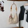 Knitted Bag with Openwork Crochet Pattern Sporty Single shoulder Tote Bag