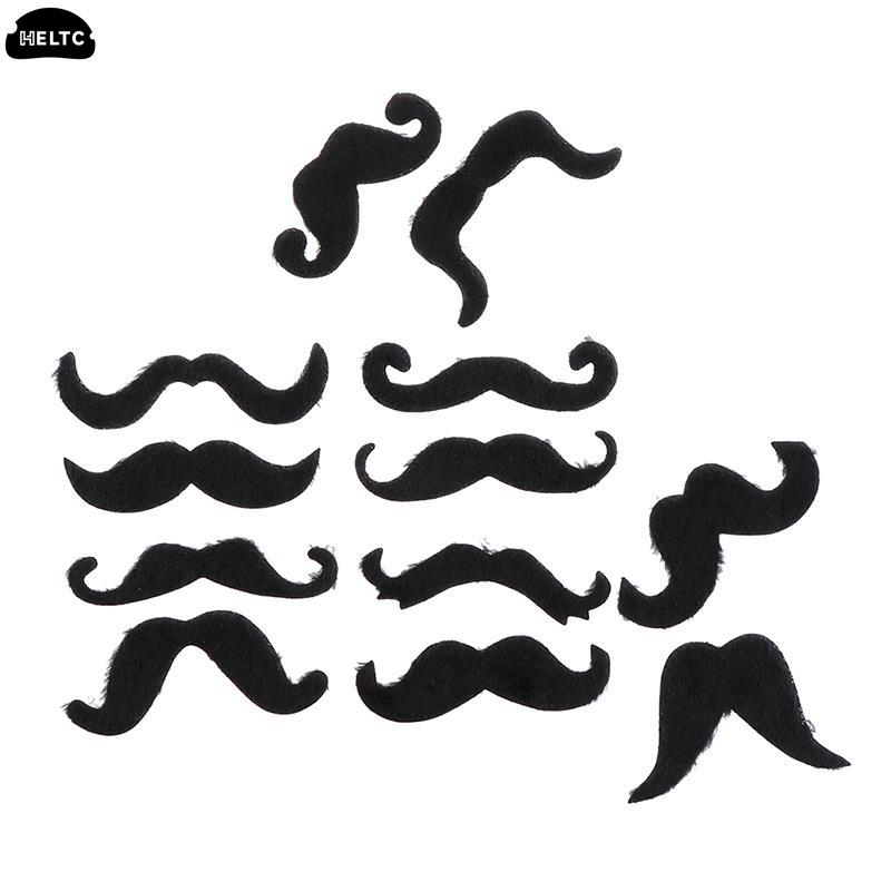 12pcs Funny Costume Mustache Pirate Party Halloween Cosplay Fake Mustach Beard Whisker Kid Adult Novelty Party Supplies