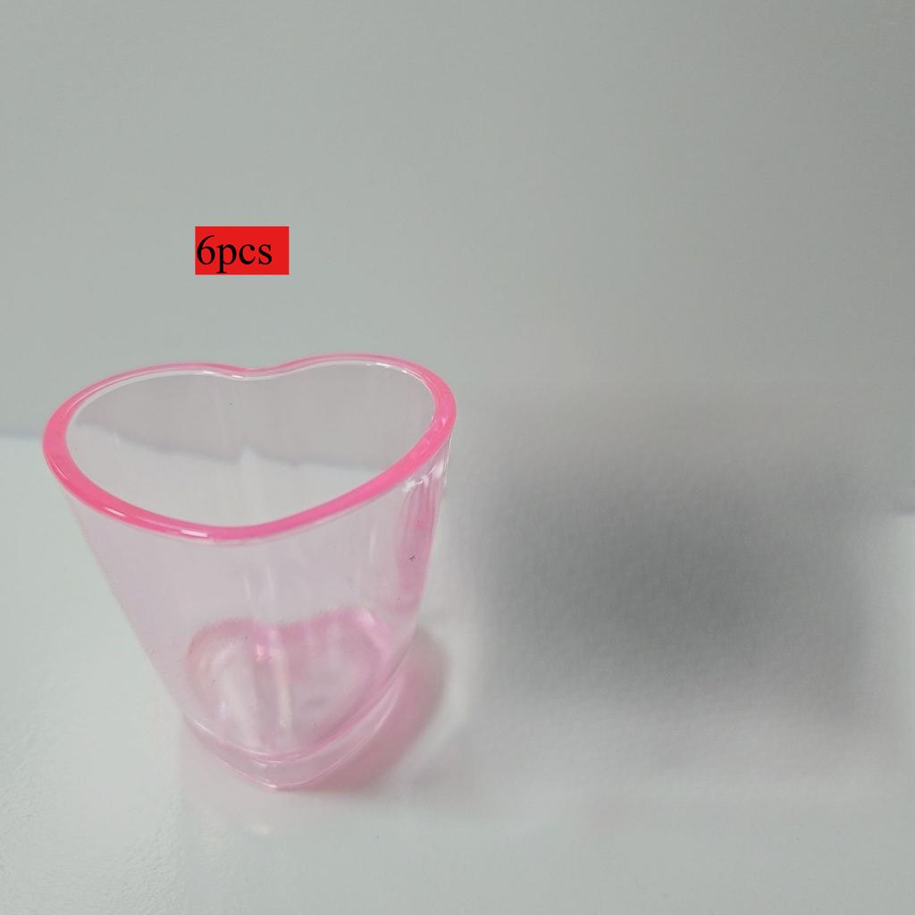 6pcs Creative Heart-shaped Mini Cocktail Glasses With Cute Personalized Designs Rainbow-colored Spirits Couple Glasses Valentine