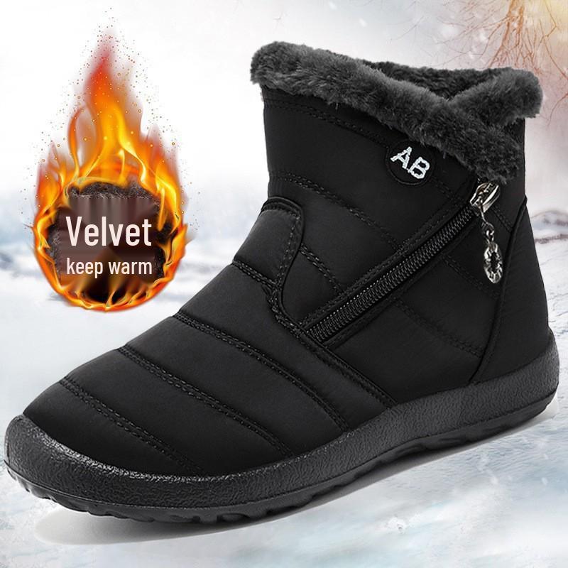 Women's Winter Cotton Boots: Mid-Calf, Plus Velvet Lining, Thickened for Warmth, Comfortable Soft Sole, Outdoor Wear, Casual Cold Protection.
