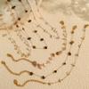 Colorful gravel boho style necklace bracelet irregular jewelry set for women
