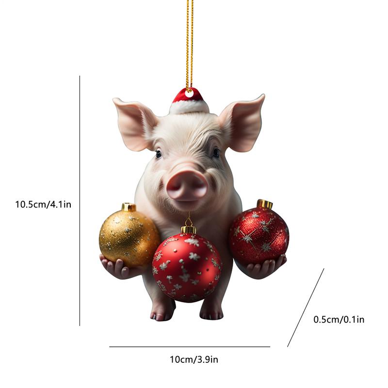 Animal Ornaments For Christmas Tree 2D Animal Theme Christmas Ornaments Colored Balls Pattern Front Door Decorations For