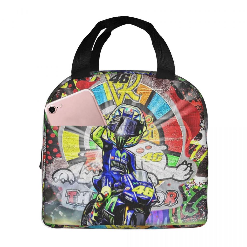 Motorcycle Racing Motor Rossi Insulated Lunch Bag for Women Children Portable Food Boxes Thermal Lunch Box Tote