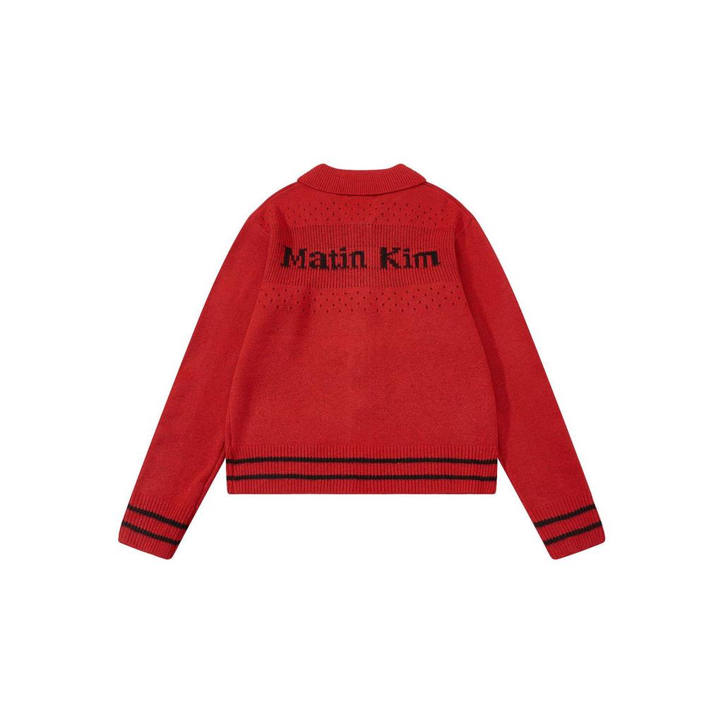 Matin Kim Unisex Jacquard Zip-Up Sweater - Trendy Autumn/Winter Style