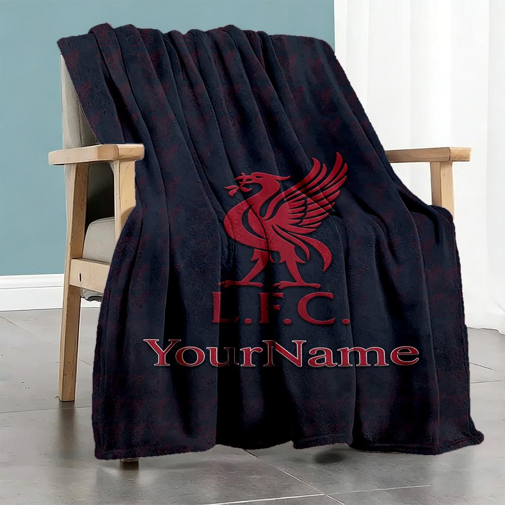 Liverpool Personalizovaná deka se jménem Dárková deka s možností přizpůsobení Měkká teplá útulná Vhodná do kanceláře postele pikniků obývacího pokoje pro všechna čtyři roční období víceúčelová