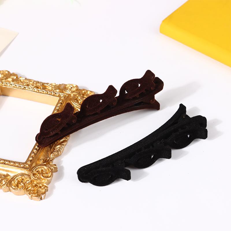 Beflockte Pony Haar Clip Kopfbedeckungen Frauen süße Haarspangen Hairgrip geflochtene Haarnadeln Haar-Accessoires
