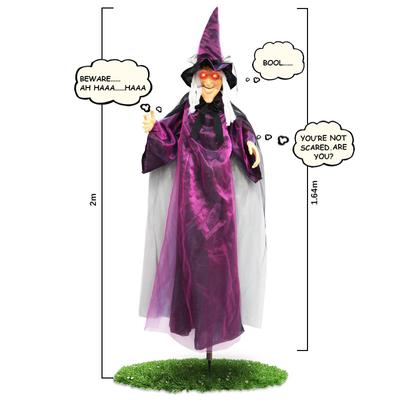 Hanging Ghost Witch Voice-controlled Glowing Screaming Room Escape Haunted House Scary Halloween Horror Props