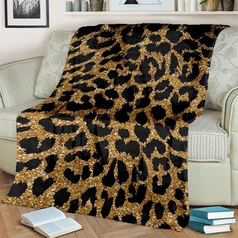 3D Wild Leopard Stripe Print Series Blanket,Soft Throw Blanket for Home Bedroom Bed Sofa Picnic Travel Office Cover Blanket Kids