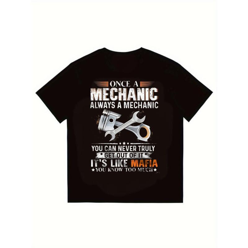 

Men s Black T-Shirt Once A Mechanic A Mechanic With Piston And Wrench Graphic And Text For Automotive Enthusiasts And Mechanics XXXXL чорний