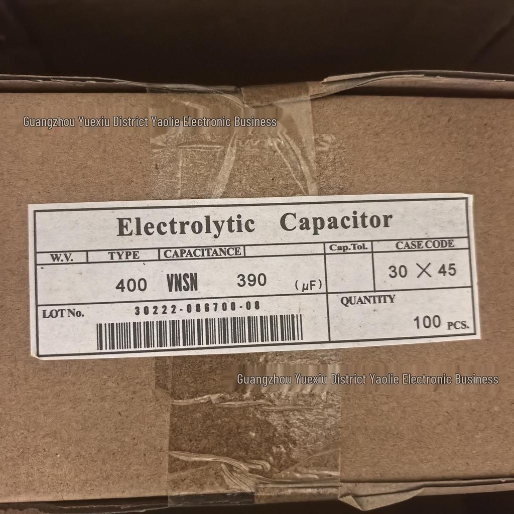 Jinshan 400V 390uF Electrolytic Capacitor - 30×45mm Horn Pin Through-Hole Soldered Filter