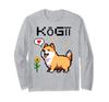 Pixel Video Game Style Cute Kawaii Corgi Japanese Long Sleeve 16-bit T-Shirt