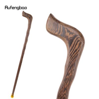 Brauner Welle Holz Einzelfuge Mode Spazierstock Dekorativer Cosplay Stock Halloween Streitkolben Krücke Zauberstab Krummstab 92cm