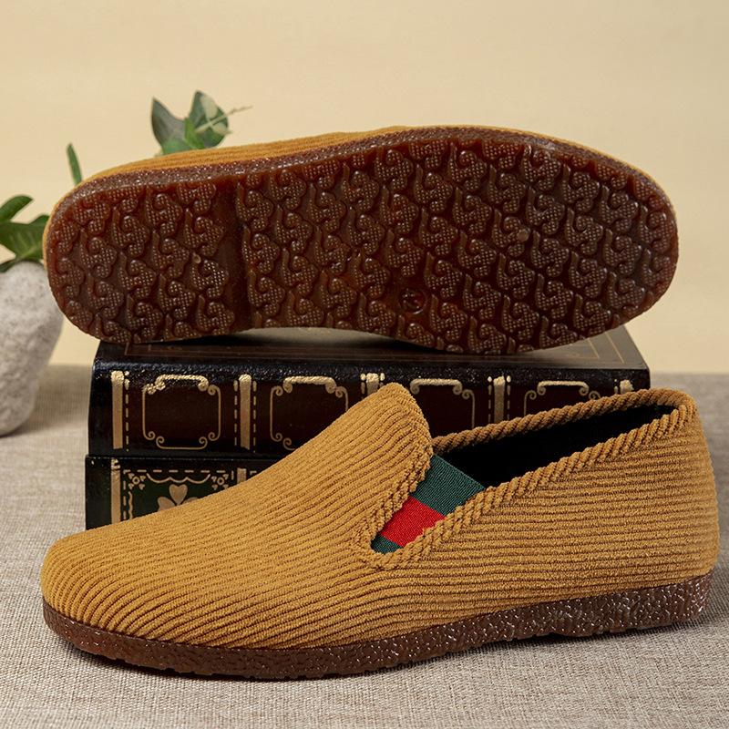 Old Beijing Cloth Shoes Men's Breathable Sweat-absorbing Rubber Soles Work Casual Men's Shoes Handmade Lasagna Vulcanized Shoes