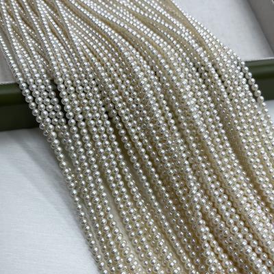 1String, White Natural Freshwater Pearls, 3.5-4.5mm Handmade Rice Pearl Beads for Jewelry Making DIY Necklace Accessories, Mother's Day Crafts 36cm