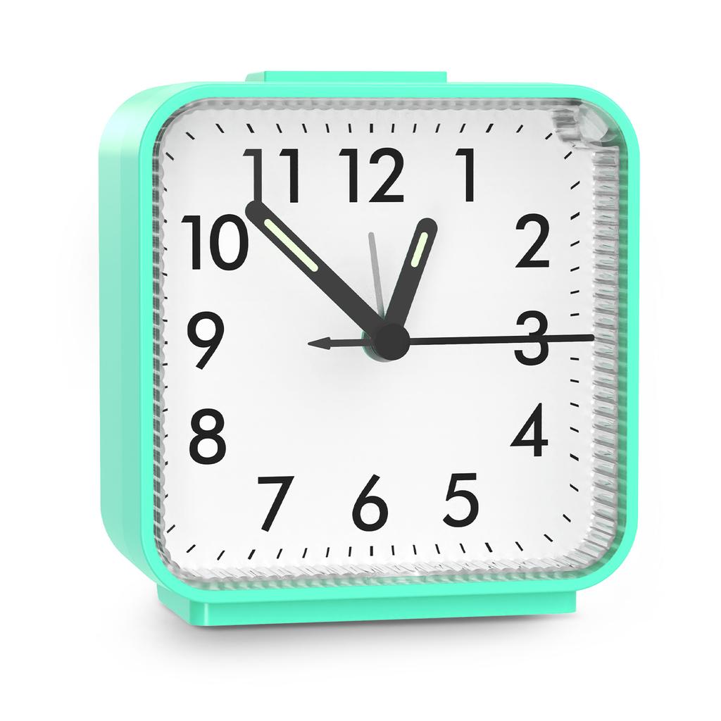 ORIA Analog Alarm Clock Bedside Alarm Clock Classic Small Clock Portable Children Desk Despertador 4 Colors for Home Travel