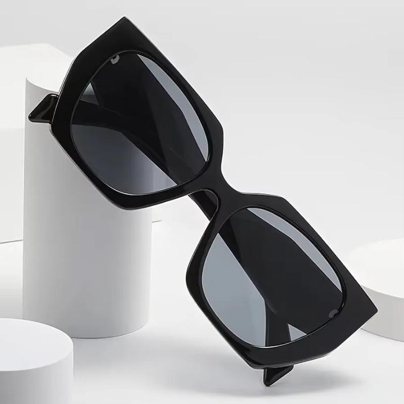 Non-polarized Men Oversized Vintage Cat Eye Sunglasses Women Fashion Irregular Retro Style Ins Eyewear Trendy Daily Decorative Glasses