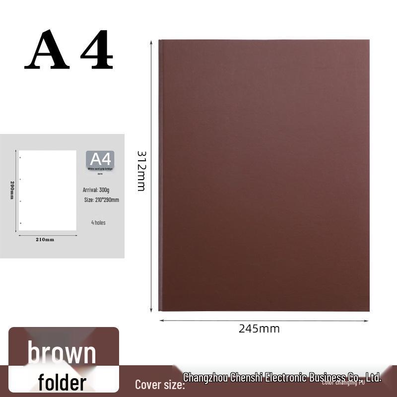 Chenshi Leather A4 Business Notebook & 4-Hole File Folder with Logo