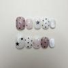 Handmade Wearable Nails - Short Square Round Milky White Nude Color