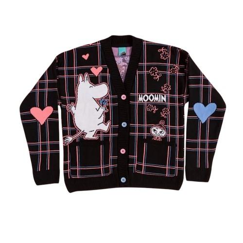 MOOMIN Unisex Adult In Love Checked 80th Cardigan