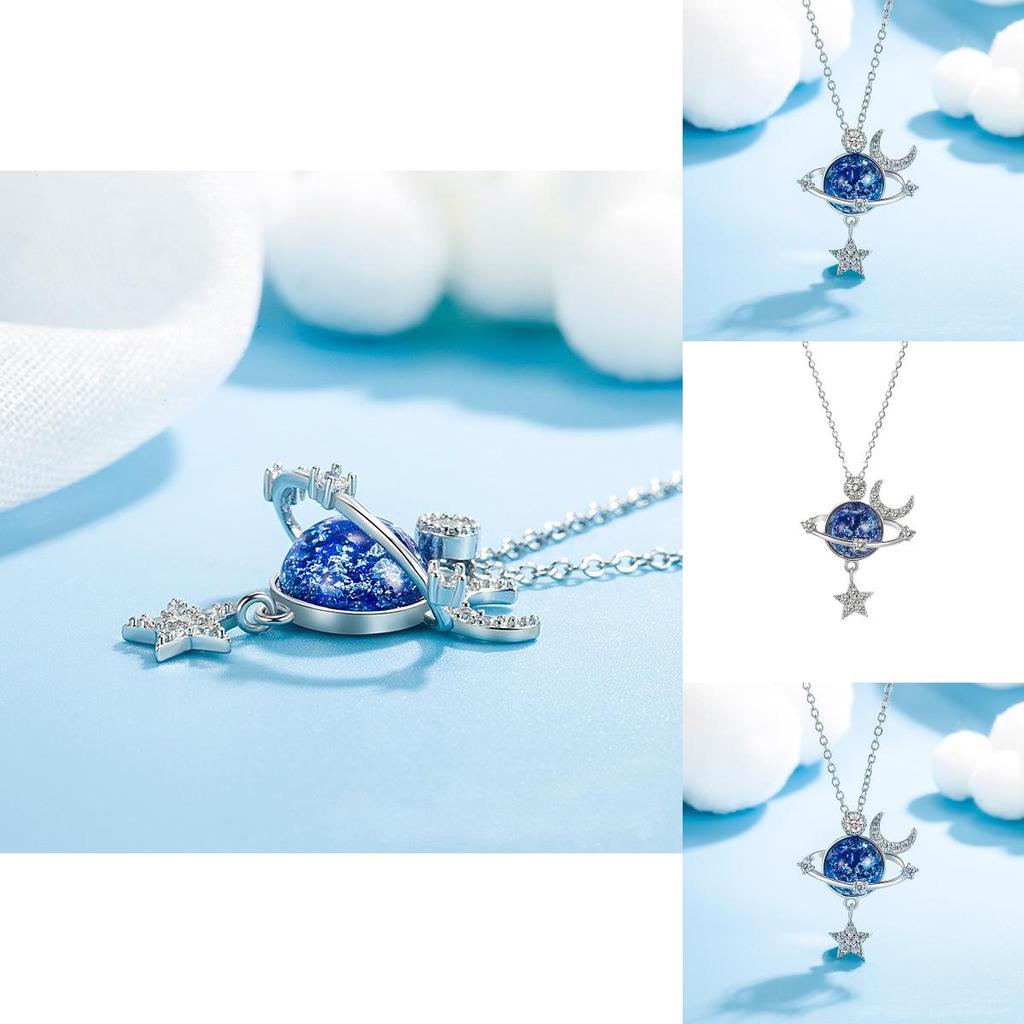 Fantasy Space Galaxy Pendant Chain With Zinc Alloy Material For Everyday Use