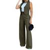 Women's Fashion Suit Vest and Wide Leg Pants Set Sleeveless Blazer Style Vest with High Waist Wide Leg Trousers Casual Two Piece Outfit