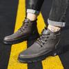 Fashion Black Leather Men Boots High Quanlity Light Men Ankle Boots Winter Outdoor Casual Shoes No-slip High Top Male Work Shoes