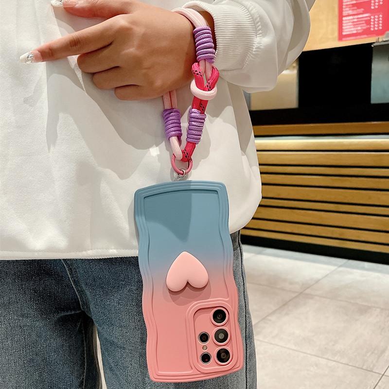 Applicable to Samsung S25ultra mobile phone case a73 love s23 lanyard A54 sense S23fe liquid s22a34