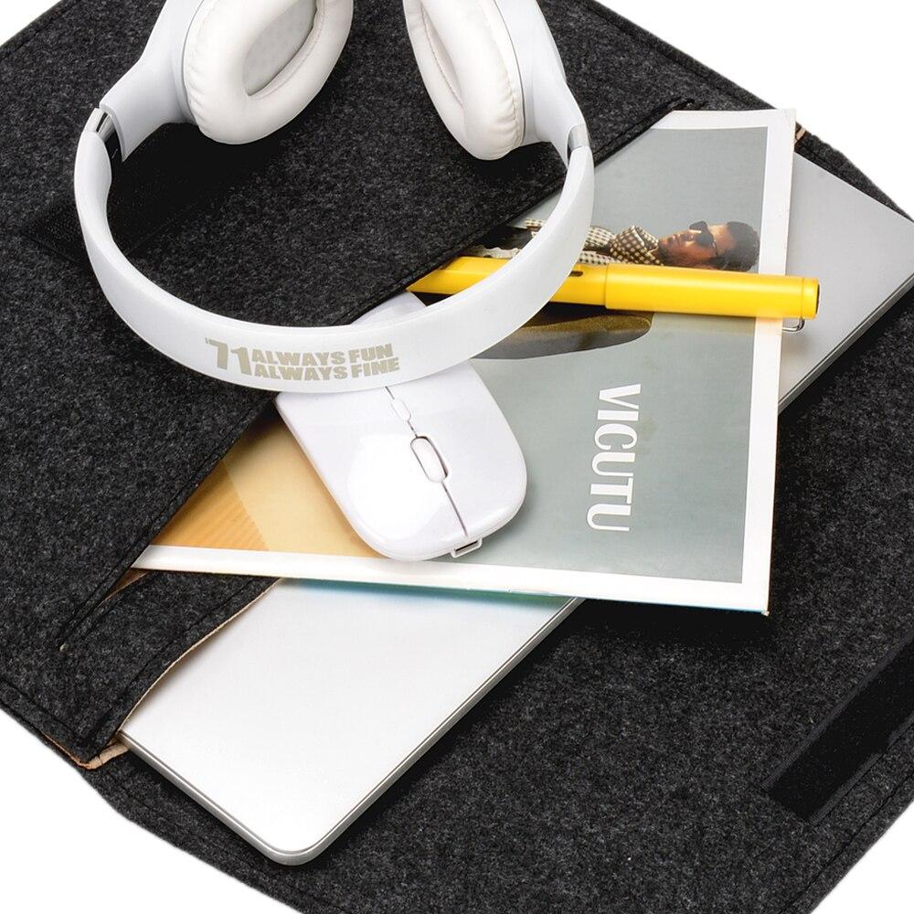 Laptop Velcro Felt Sleeve Bag 11 12 13 15 Inch Pro Macbook Air Retina Pouzdro pro HuaWei MateBook Notebook s šedočernou podložkou pod myš