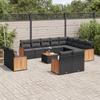 VidaXL Salon de Jardin avec Coussins 13 pcs, Canapés de Terrasse, Ensemble de Meubles de Patio, Mobilier d'Extérieur, Noir 3228197