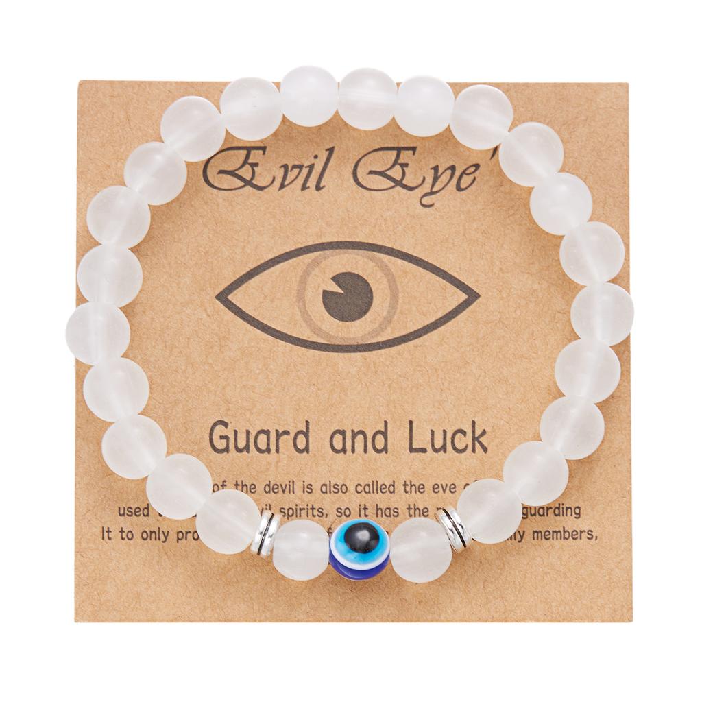 8mm Pink Purple Glass Beads Evil Eye Bracelets for Women Handmade Beaded Resin Blue Eye Bracelet Turkish Lucky Zircon Gifts