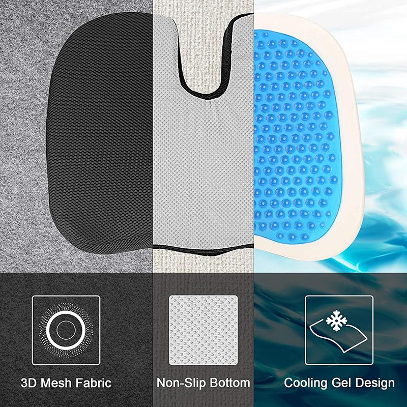 Car Gel Orthopedic Memory Cushion New U-Shape Coccyx Travel Seat Cushion Desk,Work,Gaming Accessories Sciatica Chair Cushion