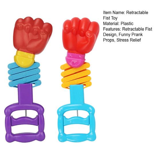 Retractable Fist Toy Funny Prank Props Stress Relief Kids Adults