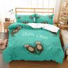 Sea Otters Duvet Cover Set Sea Animals Cute Kawaii Comforter Cover King Queen Double Size for Kids Boys Girls Teens Bedding Set