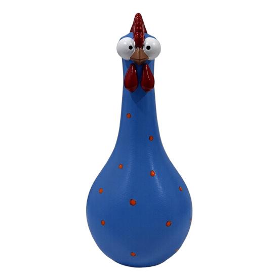 Long Neck Colorful Chicken Statue, Big Eye Cartoon Resin Rooster Vase, Funny Outdoor Cock-Shaped Vase for Lawn, Yard, Office, Home Decor синий