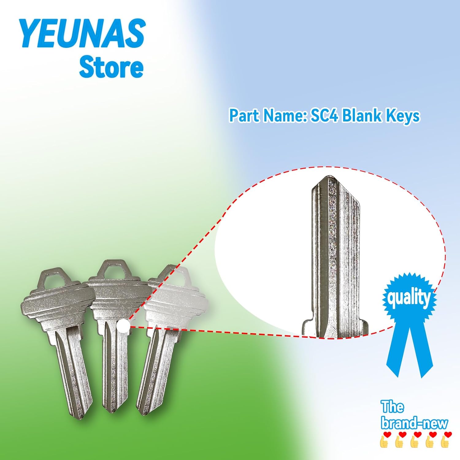 

SC4 Blank Keys Replacement for House Office Key and Professional Uncut Blank Keys (3 Pack)