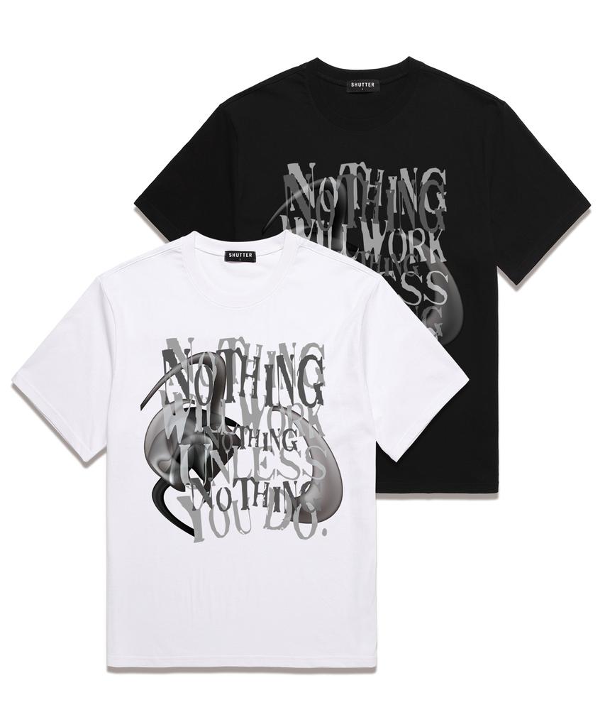 SHIRTER Nothing Will Works Oversized Short Sleeve T-Shirt (Ss026) Black