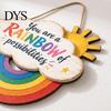 Cute Nursery Wall Art Boho Rainbow Sun Welcome Door Sign, Hanging Plaque Sign Solid Wood Decor with Inspirational Quote, Colorful Hanger for Bedroom,